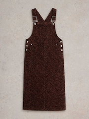 White Stuff Black Emmie Organic Cord Midi Pinny Dungarees - Image 5 of 6