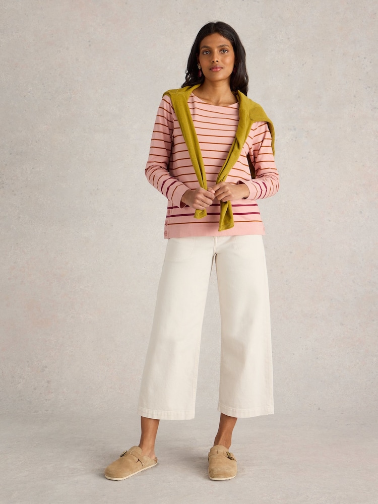 White Stuff Pink Willow Stripe 100% Cotton Top - Image 1 of 6 White Stuff Pink Willow Stripe 100% Cotton Top - Image 1 of 6