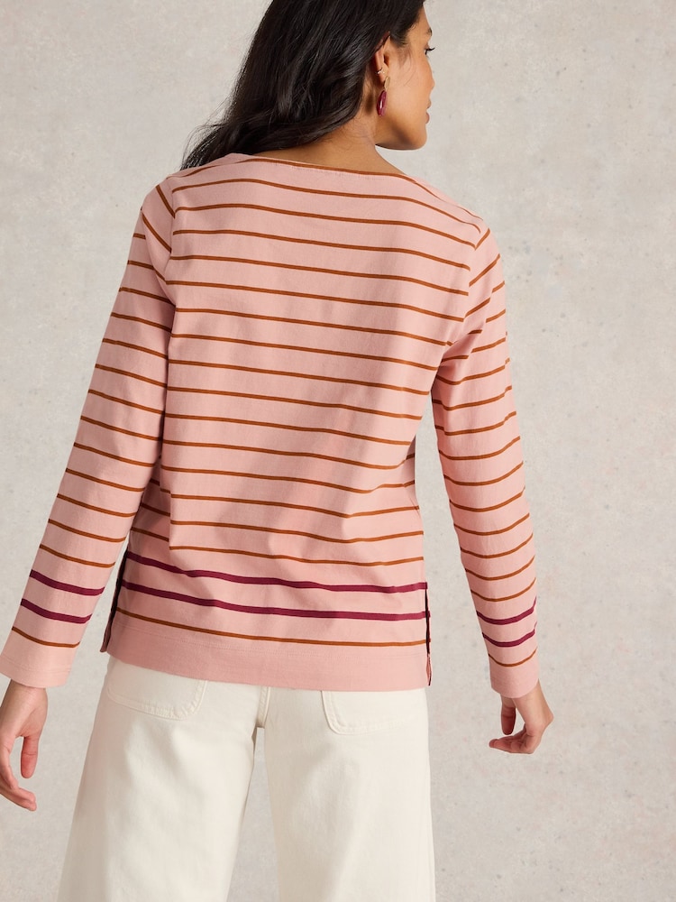 White Stuff Pink Willow Stripe 100% Cotton Top - Image 2 of 6 White Stuff Pink Willow Stripe 100% Cotton Top - Image 2 of 6