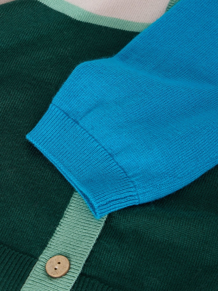 White Stuff Natural Colour Block Merino Cardigan - Image 6 of 6