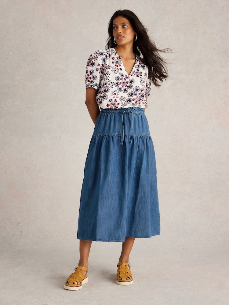 White Stuff Blue Seema Denim Skirt - Image 1 of 6