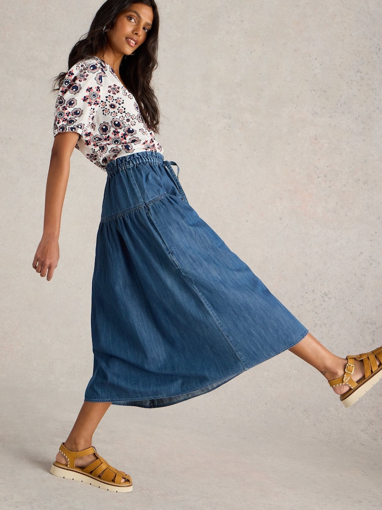 White Stuff Blue Seema Denim Skirt - Image 2 of 6