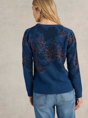 White Stuff Blue Julie Embordiered Jumper - Image 3 of 6