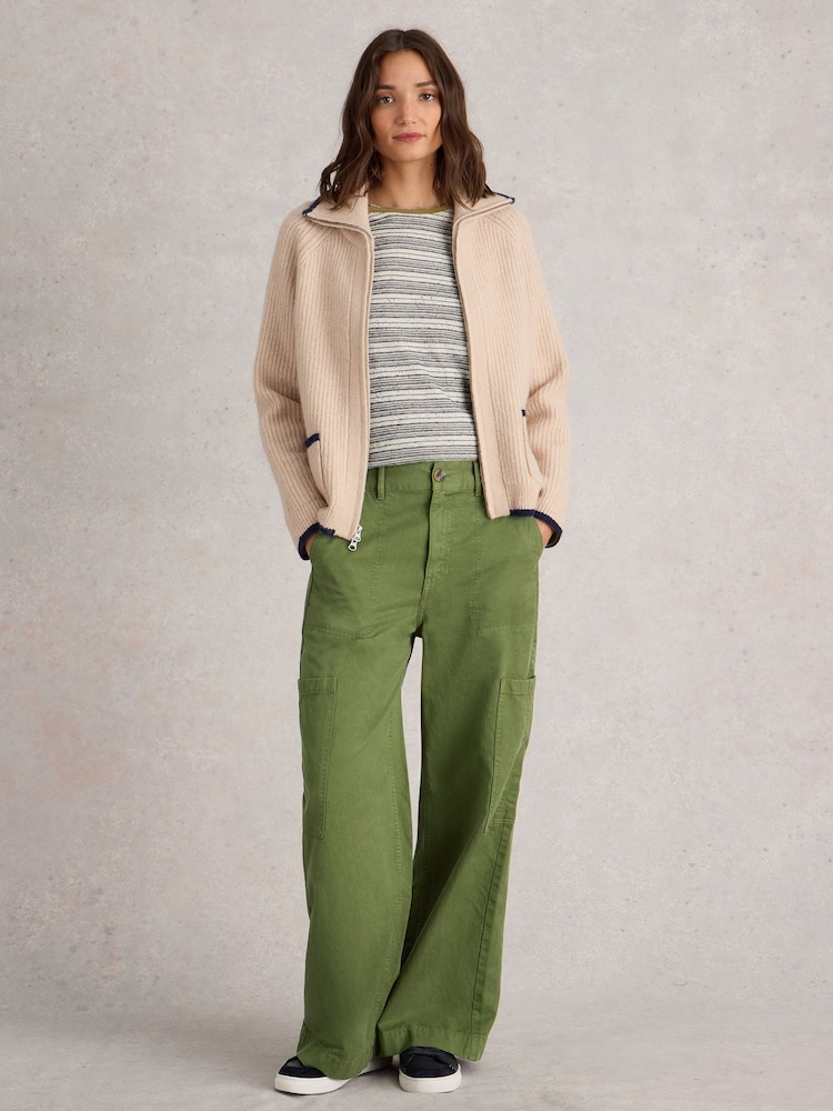 White Stuff Green Cora Cargo Trousers - Image 1 of 6