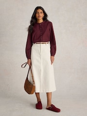 White Stuff Purple Daria Cord Spot Shirt - Image 1 of 6