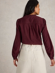 White Stuff Purple Daria Cord Spot Shirt - Image 2 of 6