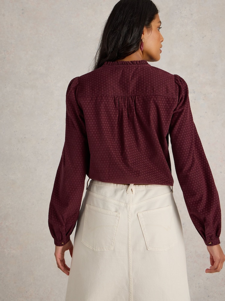 White Stuff Purple Daria Cord Spot Shirt - Image 2 of 6