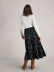 White Stuff Black Quinn Organic Cord Skirt - Image 2 of 6