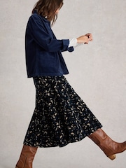 White Stuff Black Quinn Organic Cord Skirt - Image 3 of 6