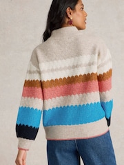 White Stuff Natural Shelly Colour Block Jumper - Image 2 of 6