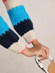 White Stuff Natural Shelly Colour Block Jumper - Image 3 of 6
