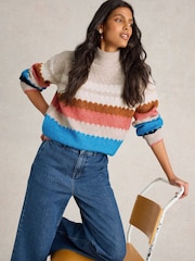 White Stuff Natural Shelly Colour Block Jumper - Image 4 of 6