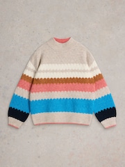 White Stuff Natural Shelly Colour Block Jumper - Image 5 of 6