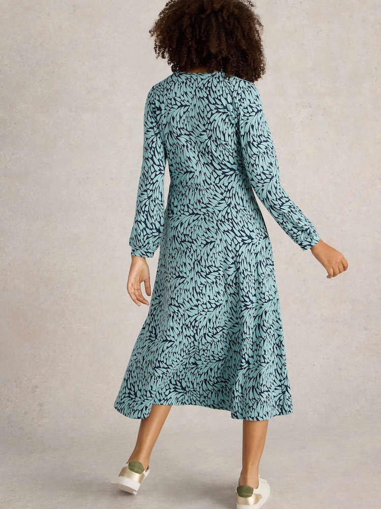 White Stuff Blue Megan Jersey Midi Dress - Image 2 of 6