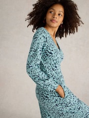 White Stuff Blue Megan Jersey Midi Dress - Image 4 of 6