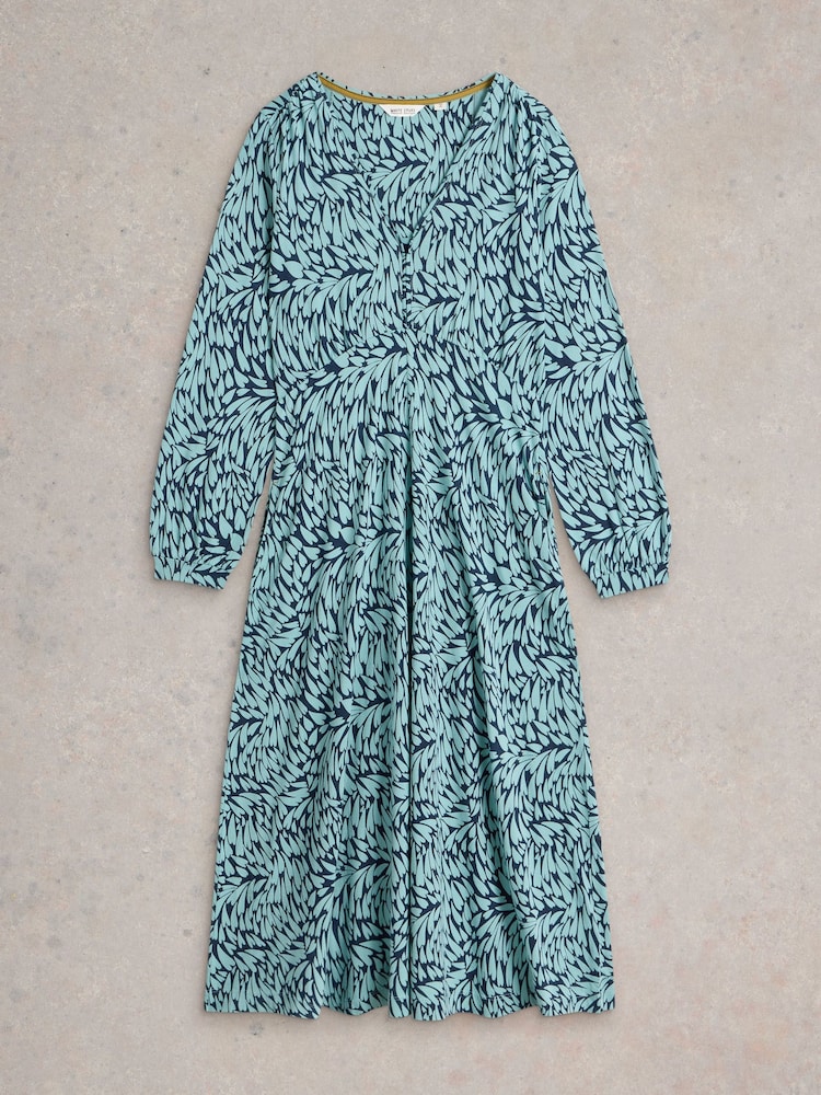 White Stuff Blue Megan Jersey Midi Dress - Image 5 of 6