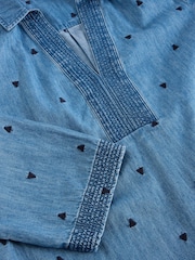 White Stuff Blue Blaire Denim Embroidered Tunic - Image 6 of 6