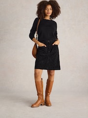 White Stuff Black Melody Organic Cord Skirt - Image 1 of 6