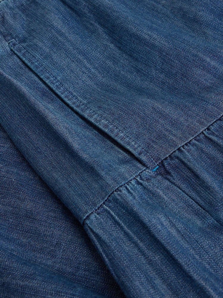 White Stuff Blue Jenna Denim Tiered Skirt - Image 6 of 6