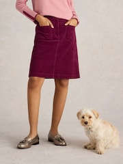 White Stuff Burgundy Red Melody Organic Cord Skirt - Image 1 of 6