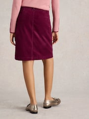 White Stuff Burgundy Red Melody Organic Cord Skirt - Image 2 of 6