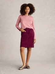 White Stuff Burgundy Red Melody Organic Cord Skirt - Image 3 of 6
