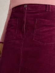 White Stuff Burgundy Red Melody Organic Cord Skirt - Image 4 of 6