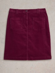 White Stuff Burgundy Red Melody Organic Cord Skirt - Image 5 of 6