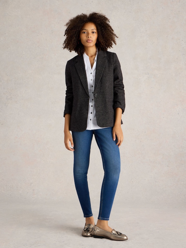 White Stuff Grey Evelyn Jersey Blazer - Image 1 of 6