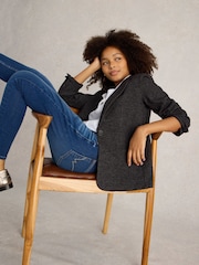 White Stuff Grey Evelyn Jersey Blazer - Image 2 of 6