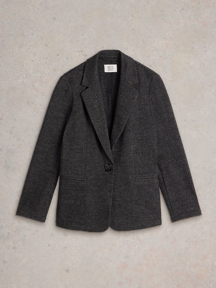 White Stuff Grey Evelyn Jersey Blazer - Image 5 of 6