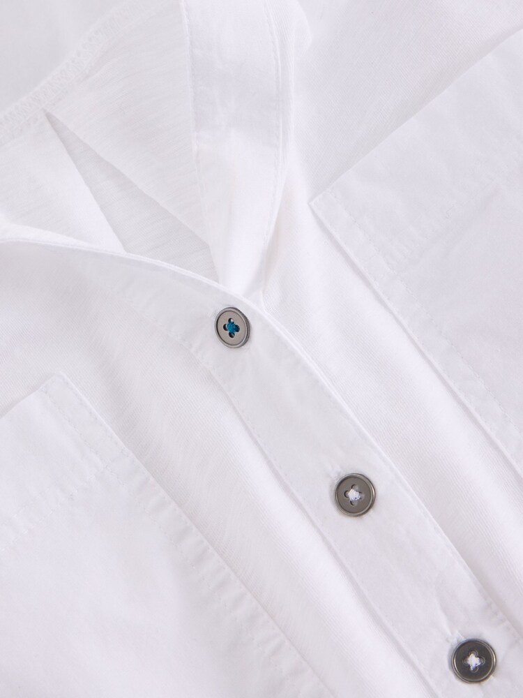 White Stuff White Missy Longline 100% Cotton Mix Shirt - Image 6 of 6