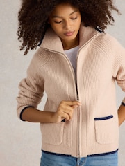 White Stuff Natural Betty Zip Through Bomber Jacket - Image 3 of 6