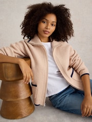 White Stuff Natural Betty Zip Through Bomber Jacket - Image 4 of 6