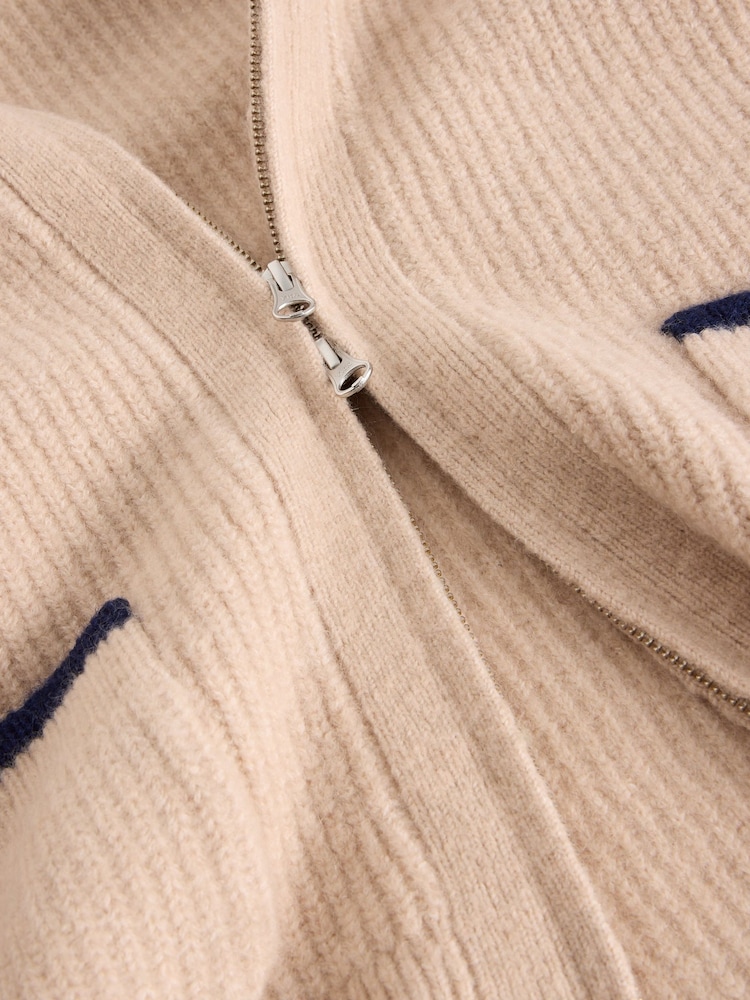White Stuff Natural Betty Zip Through Bomber Jacket - Image 6 of 6
