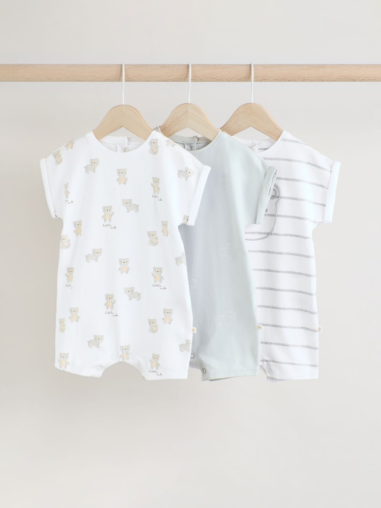 Grau mit Bärenmotiv - Baby-Strampelanzüge, 3er-Pack (0 Monate–2 Jahre) - Bild 1 von 12