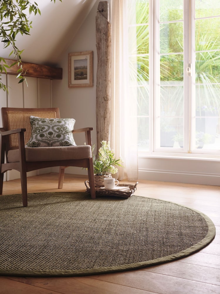 Origin Rugs Sage Green Hand Woven Sisal Circle Rug - Image 1 of 4 Origin Rugs Sage Green Hand Woven Sisal Circle Rug - Image 1 of 4
