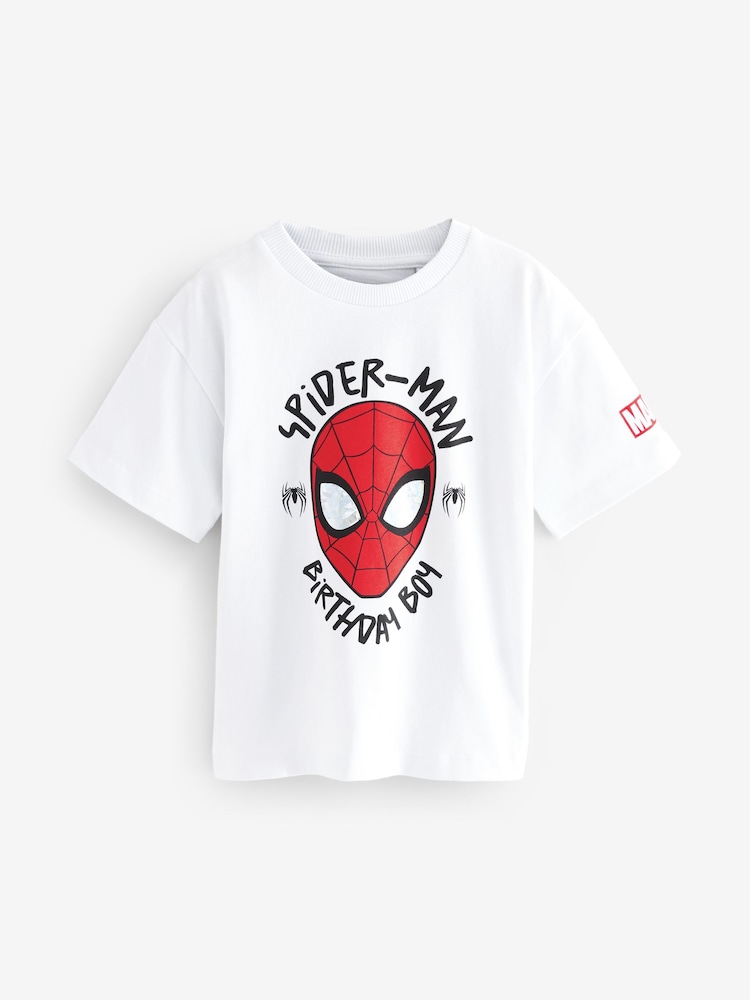 White Spider-Man Short Sleeve Birthday T-Shirt (12mths-8yrs) - Image 1 of 4