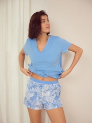 Blue Palm Short Set Pyjamas - Image 1 of 9