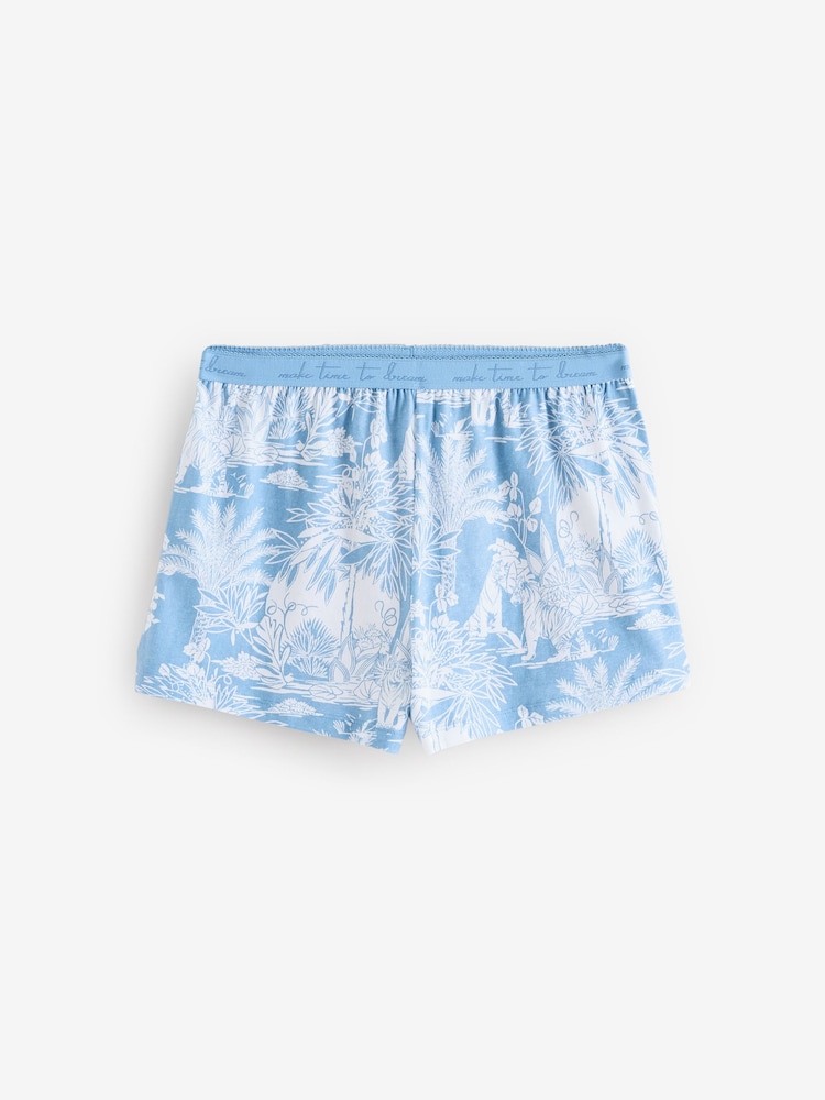 Blue Palm Short Set Pyjamas - Image 7 of 9