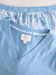 Blue Palm Short Set Pyjamas - Image 8 of 9