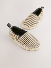 Neutral/Black Stripe Espadrille Shoes - Image 1 of 5