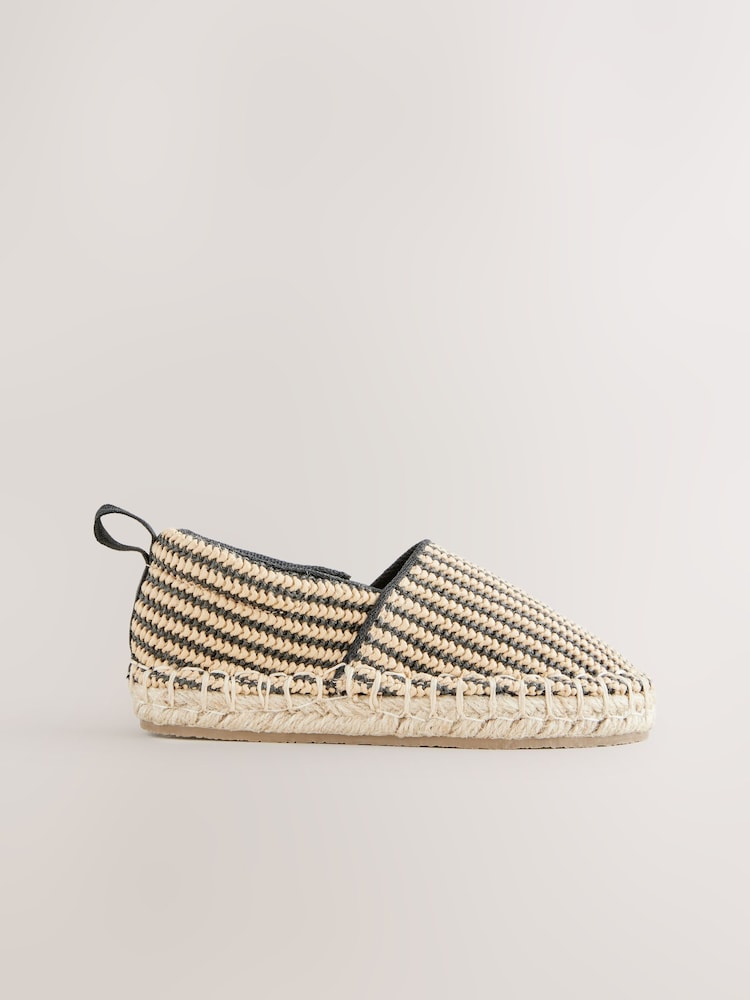 Neutral/Black Stripe Espadrille Shoes - Image 2 of 5