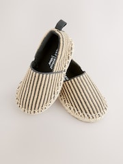 Neutral/Black Stripe Espadrille Shoes - Image 4 of 5