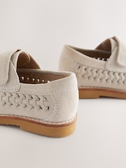 Neutral Suede Woven Loafers - Image 5 of 5