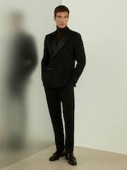 Темный Бордо - Джемпер из мериносовой шерсти с высоким воротом Reiss Caine - Image 3 of 6