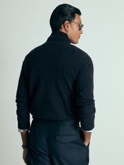 Reiss Navy Regal Atelier Cashmere Roll-Neck Jumper - Image 4 of 5