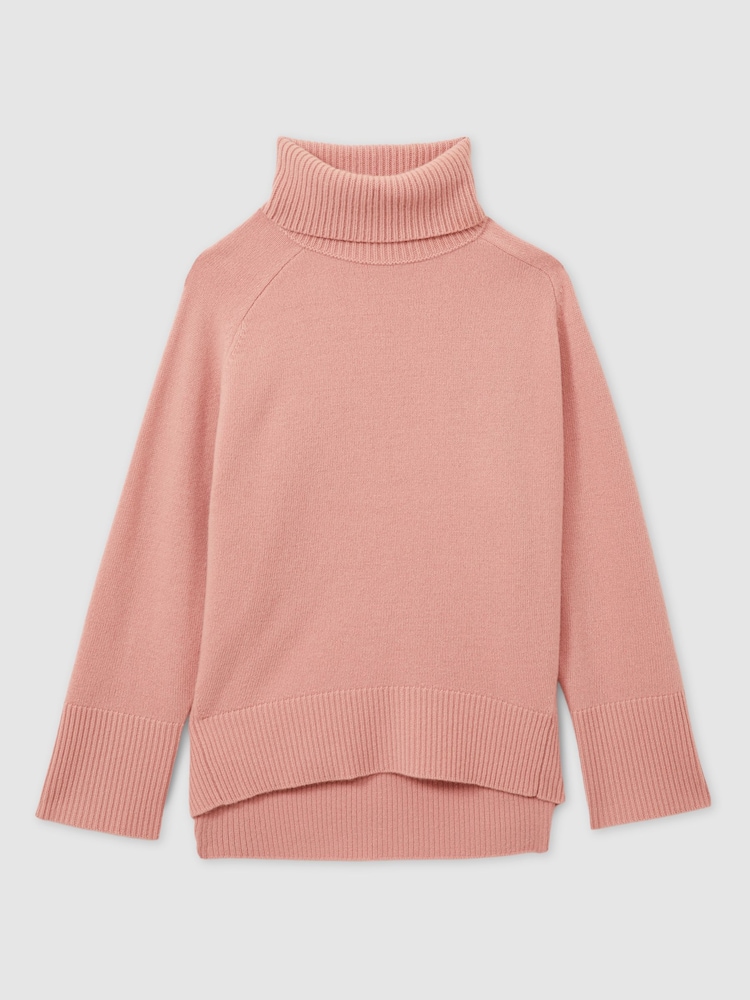 Reiss Soft Pink Eliza Wool-Cashmere Roll-Neck Jumper - Image 2 of 6