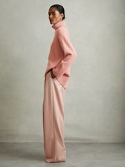 Reiss Soft Pink Eliza Wool-Cashmere Roll-Neck Jumper - Image 3 of 6
