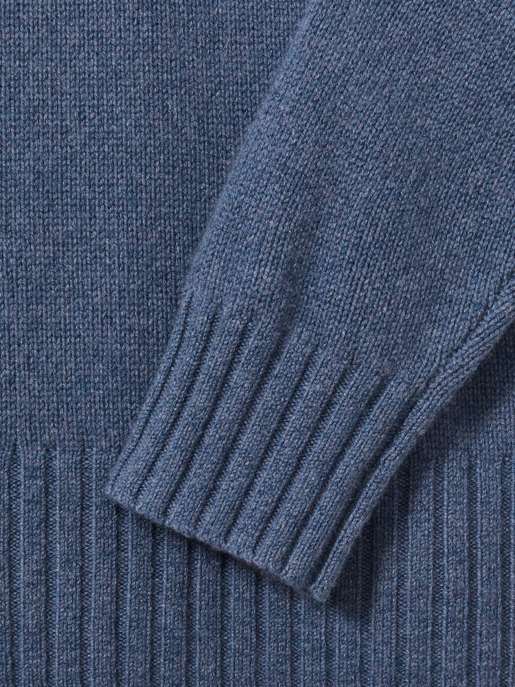 Reiss Blue Corrine 100% Cashmere Roll Neck Jumper - Image 6 of 6